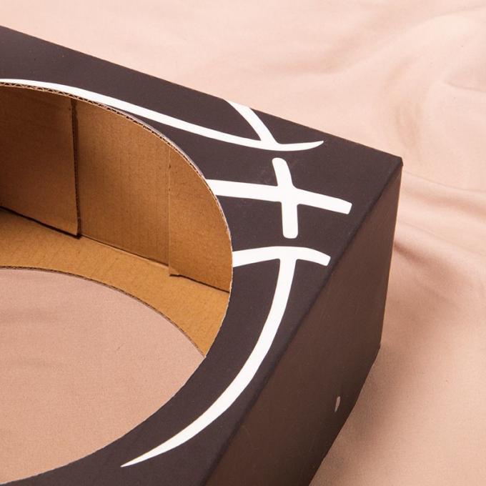 Recycle Custom Design Children′s Basketball Football Round Ball Sports Black Foldable Flat 3-Ply E-Flute Rigid Corrugated Paper Display Packaging Shipping Box