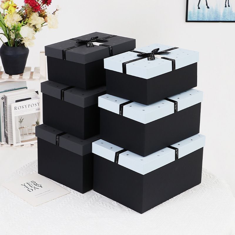 بسته بندی هدیه سیاه جعبه های جواهرات کاغذی برای گردنبند حلقه دستبند ساعت سازگار با محیط زیست
